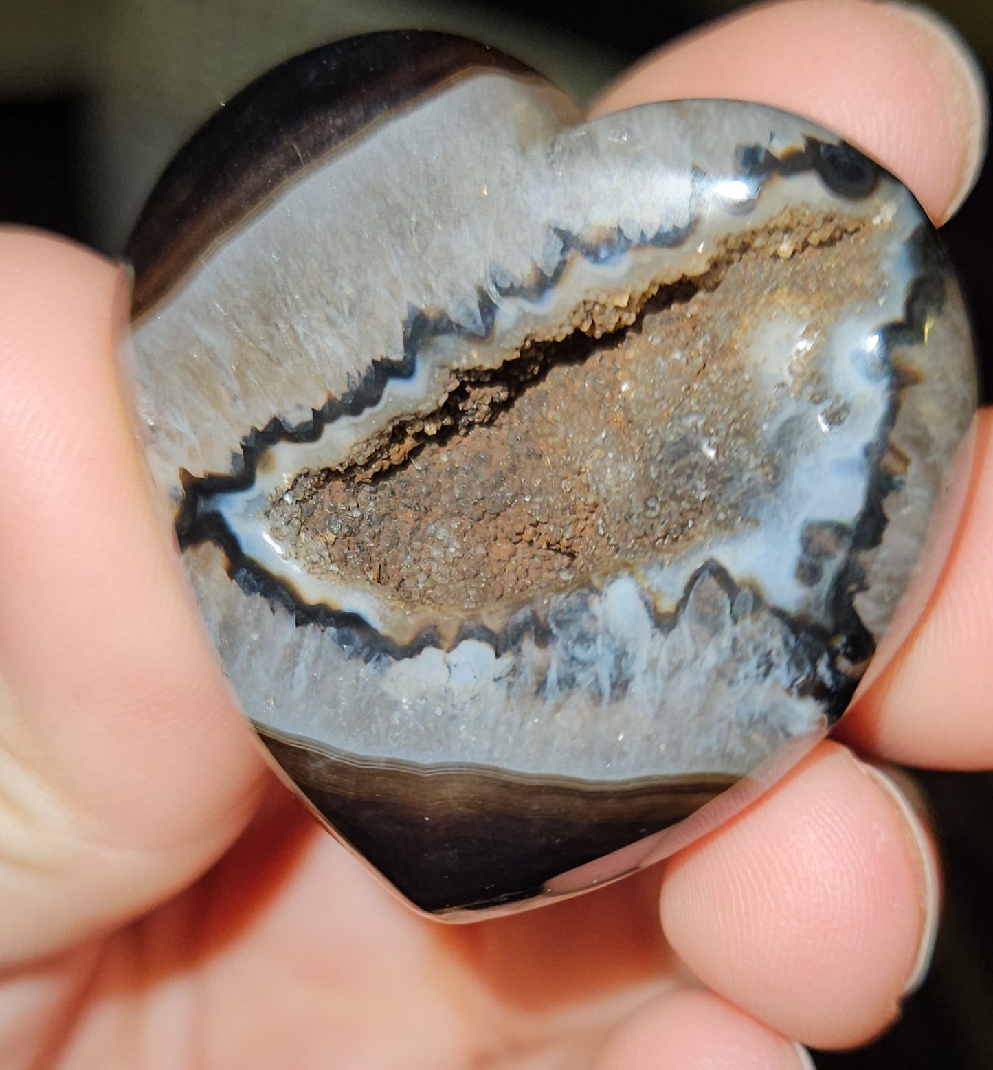 Black Banded Agate Hearts