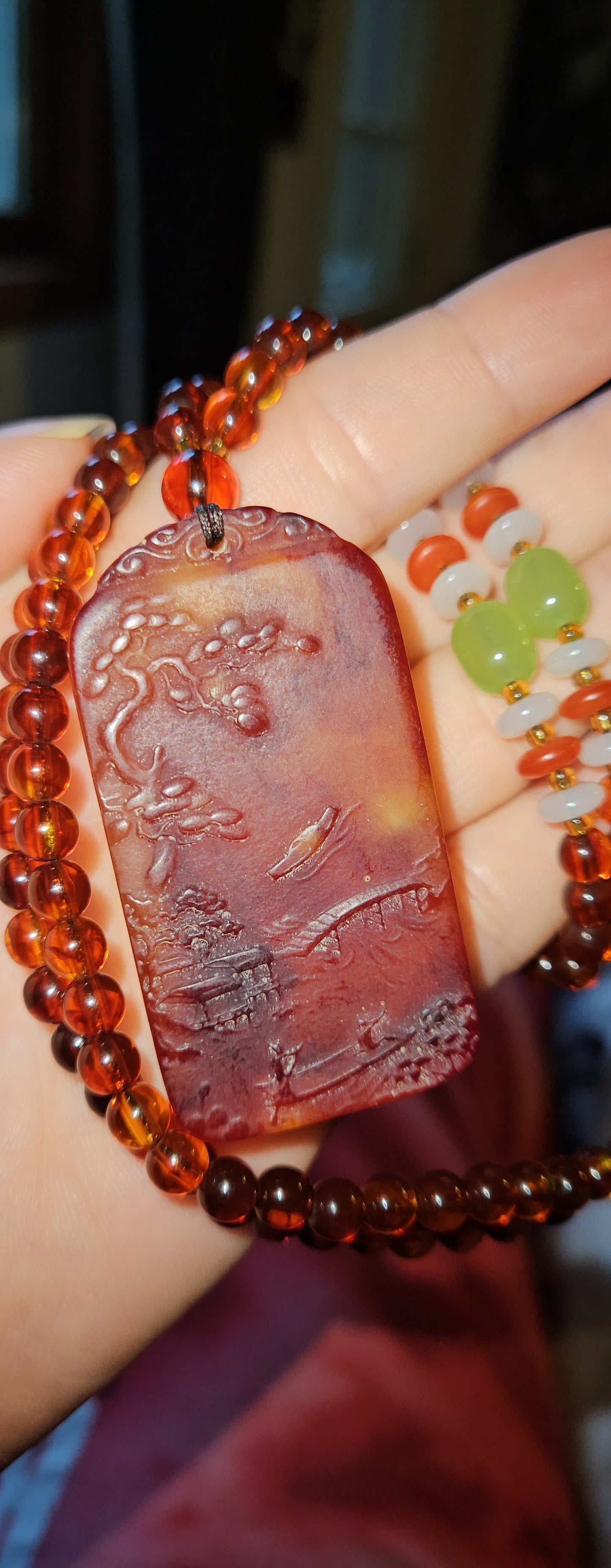 Traditional Chinese Beaded Resin Necklaces