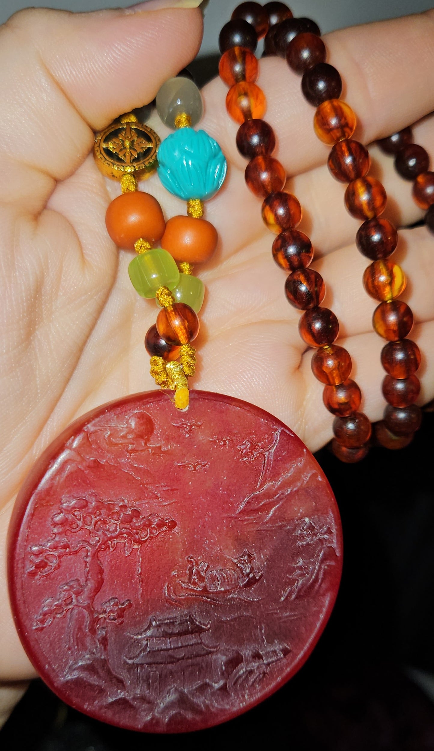 Traditional Chinese Beaded Resin Necklaces