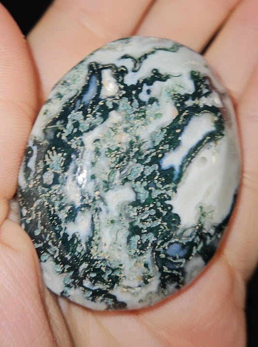 Moss Agate Palm Stone