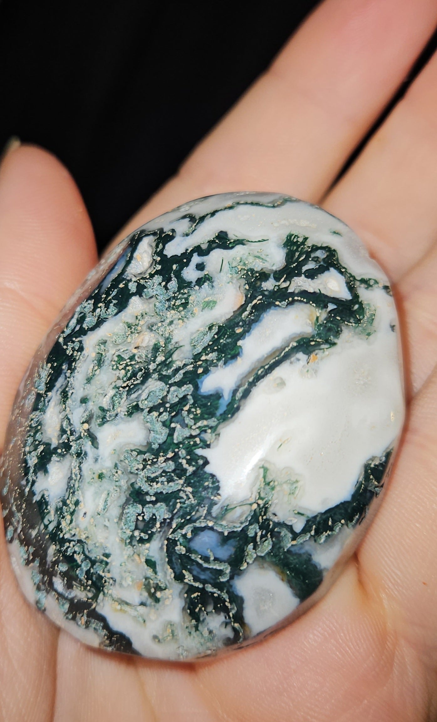 Moss Agate Palm Stone