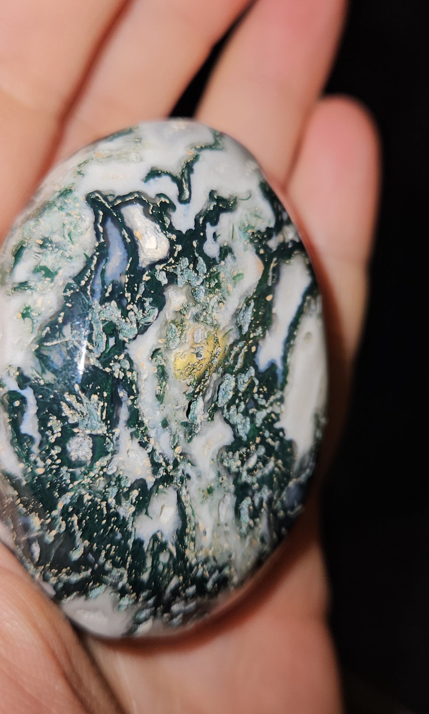 Moss Agate Palm Stone