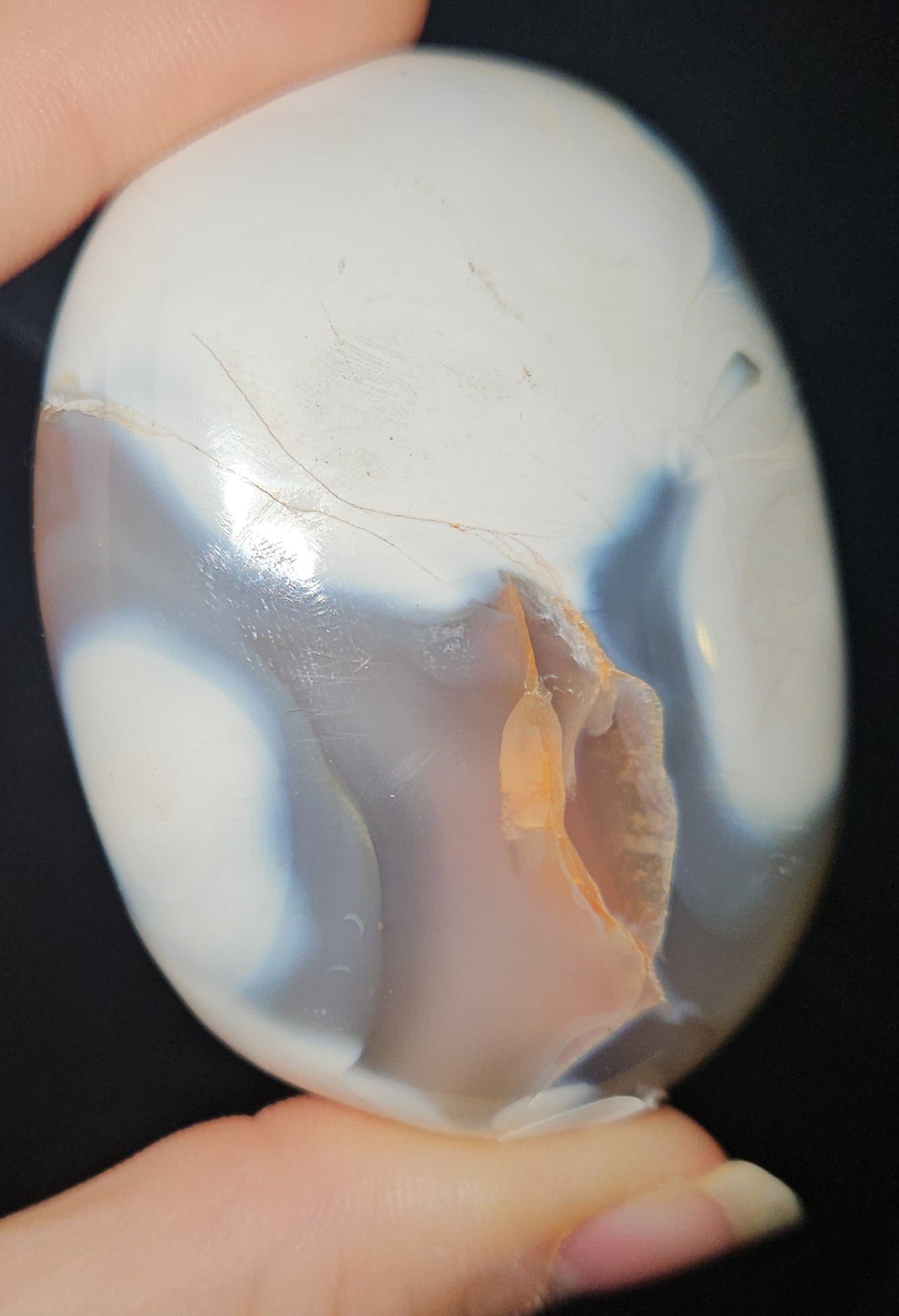 Orca Agate Palm Stone