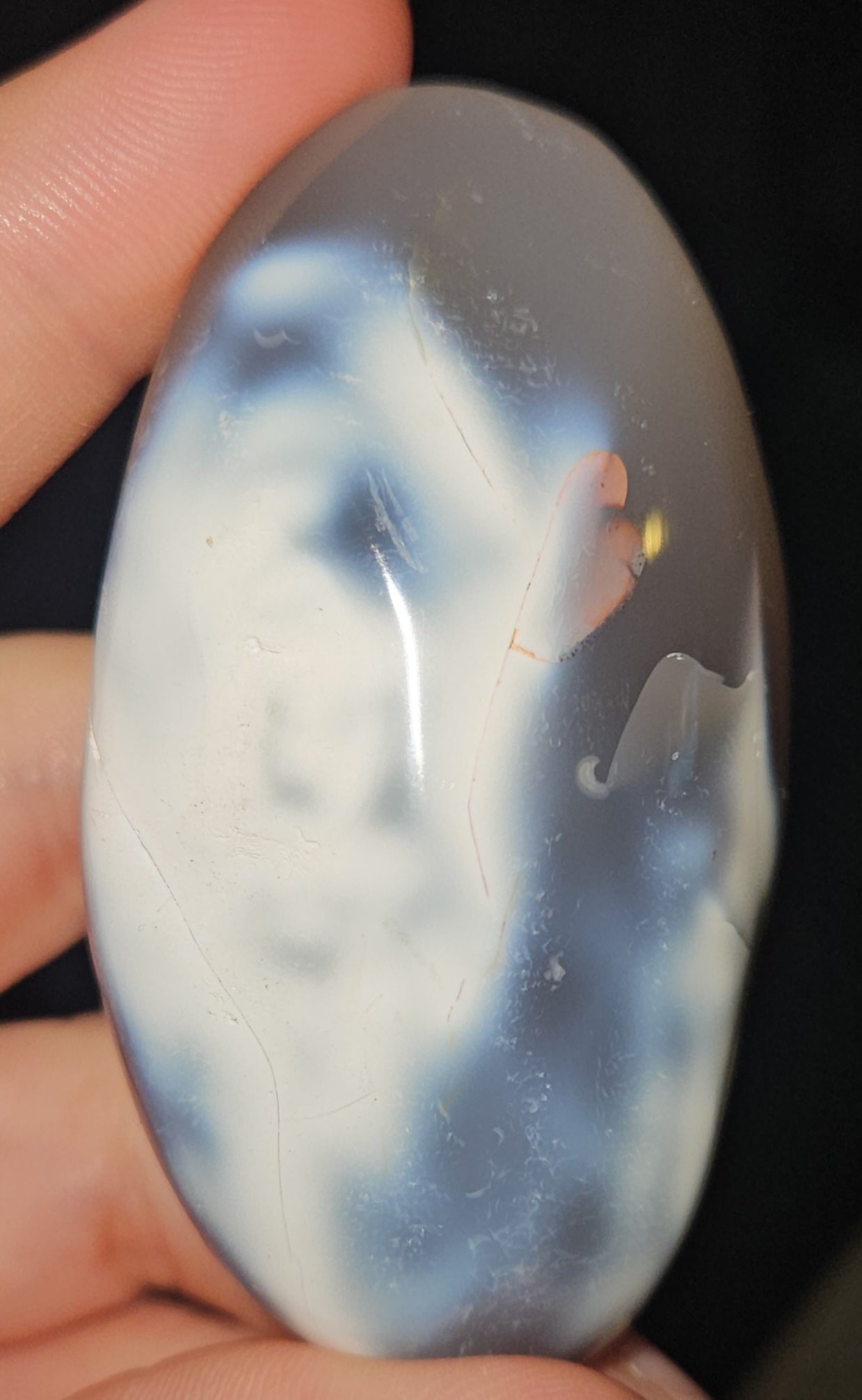 Orca Agate Palm Stone