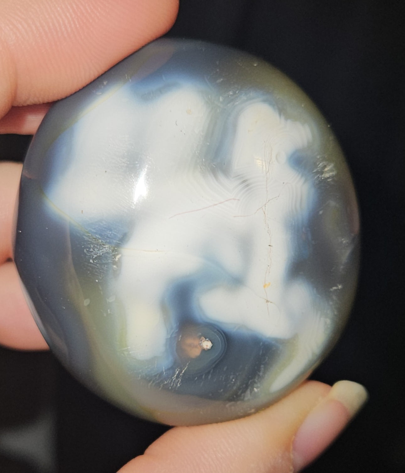 Orca Agate Palm Stone