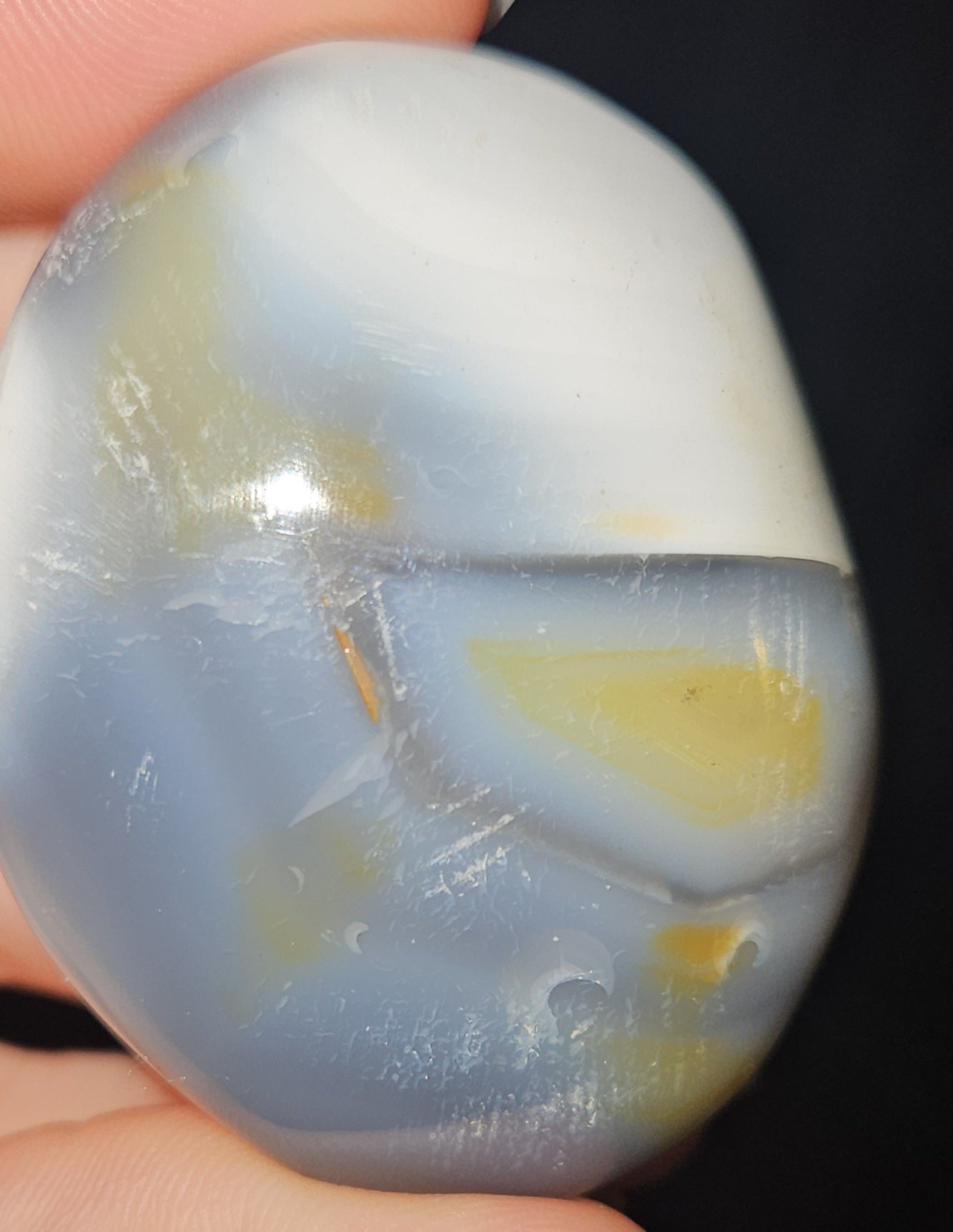 Orca Agate Palm Stone