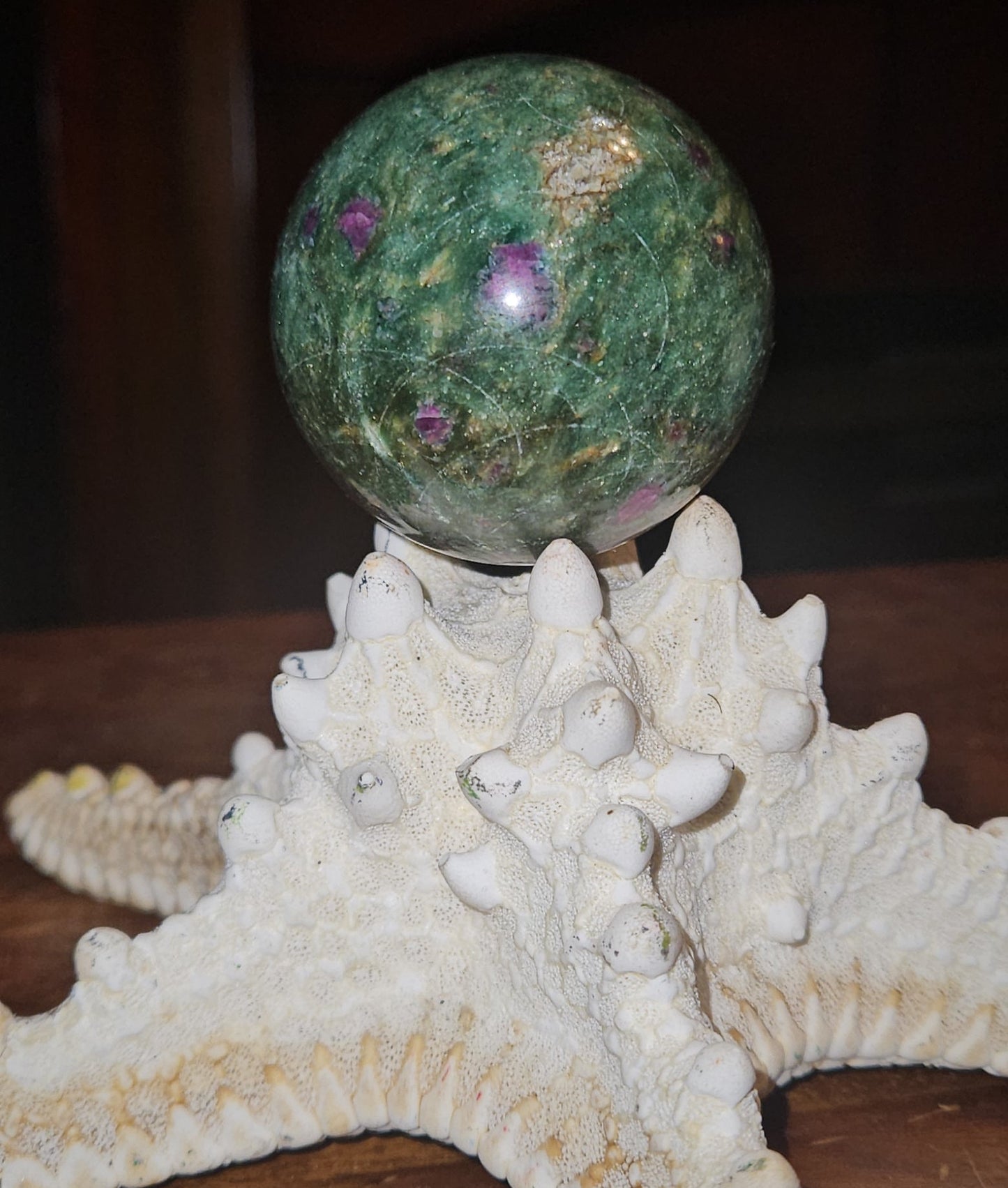 Ruby Zoisite Sphere (UV Reactive)