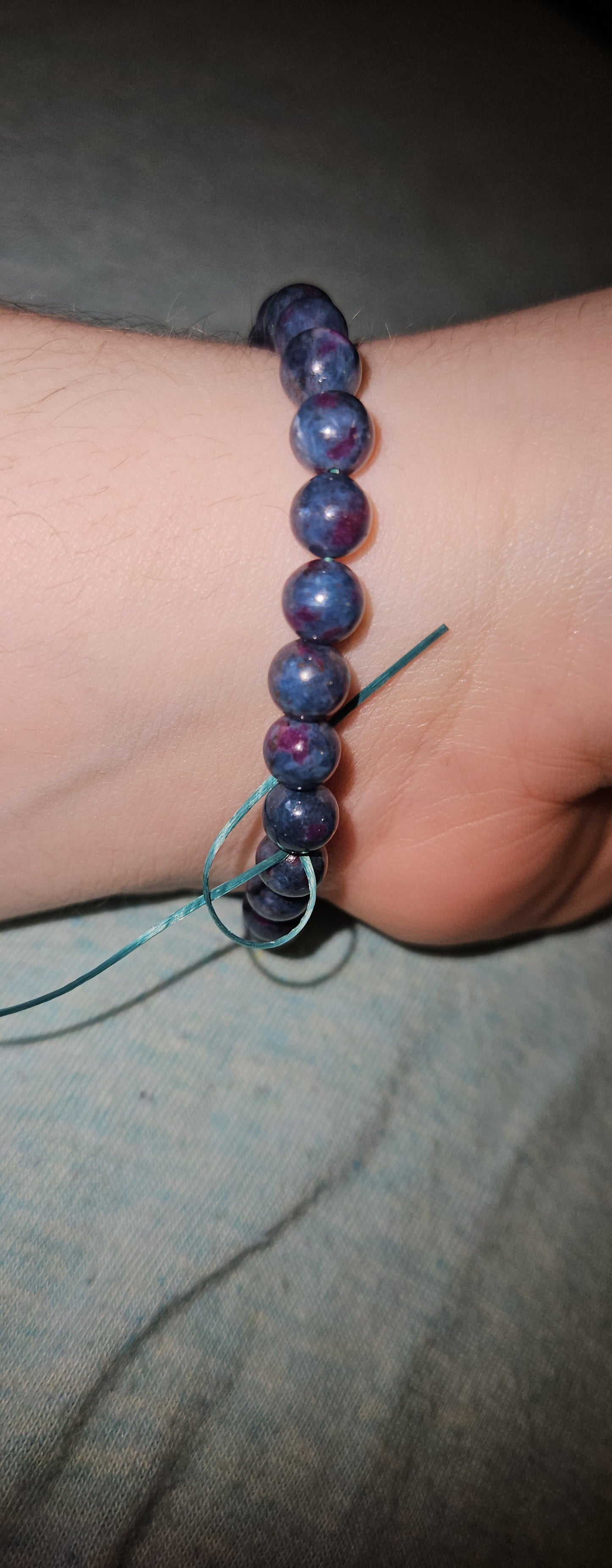 Ruby Kyanite Bracelet UV Reactive