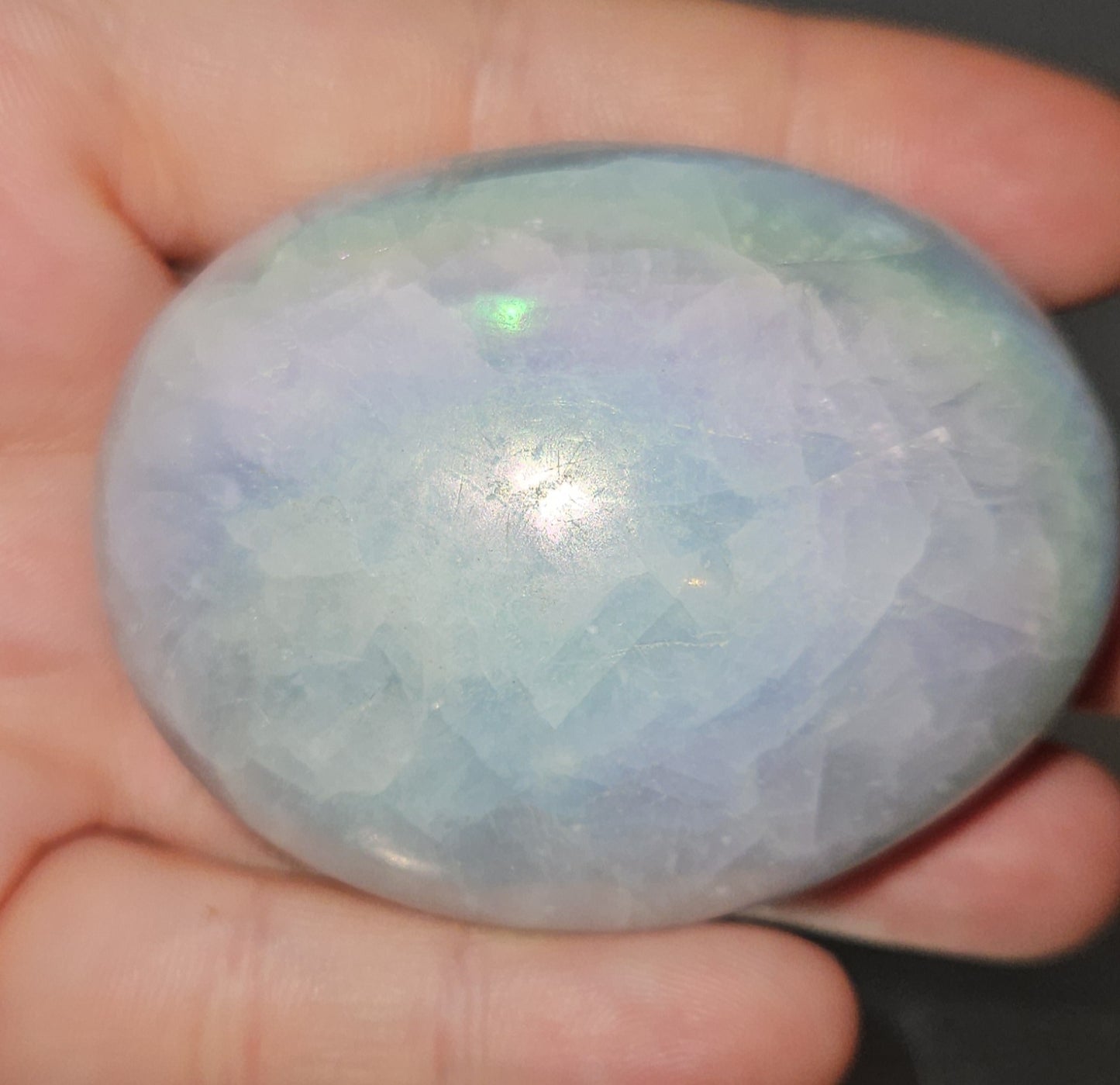 Aura Blue Calcite Palmstone