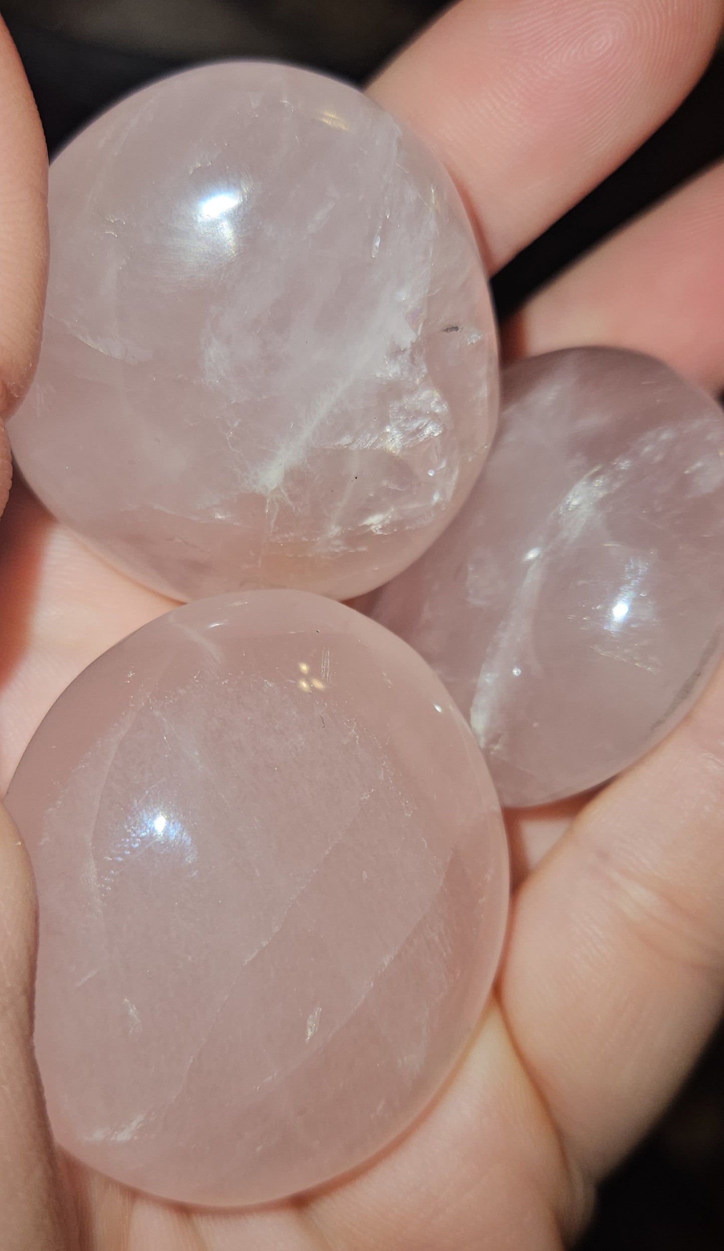 Starflash Rose Quartz Palm Stone