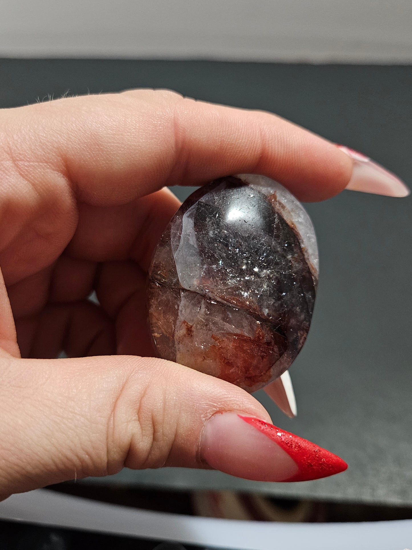 Fire Quartz Palm Stone