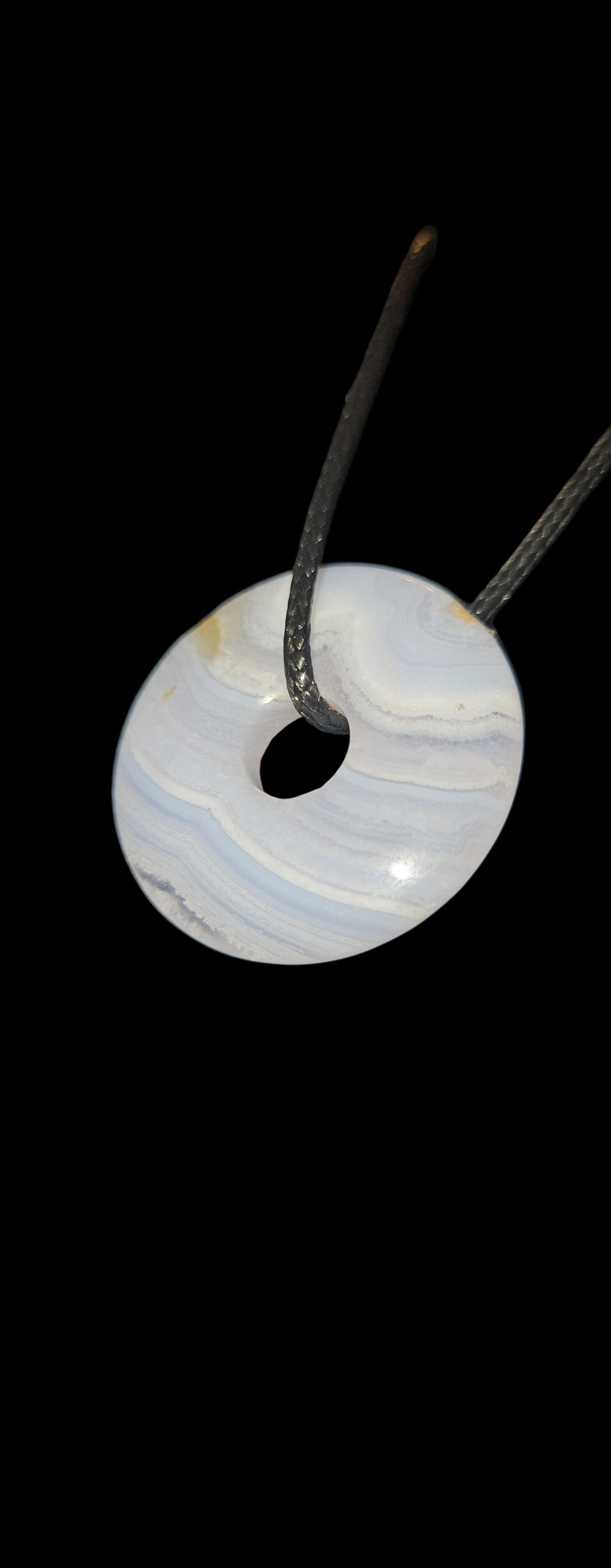 Blue Lace Donut Necklace