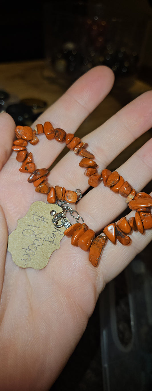 Red Jasper Chip Clasp Bracelet
