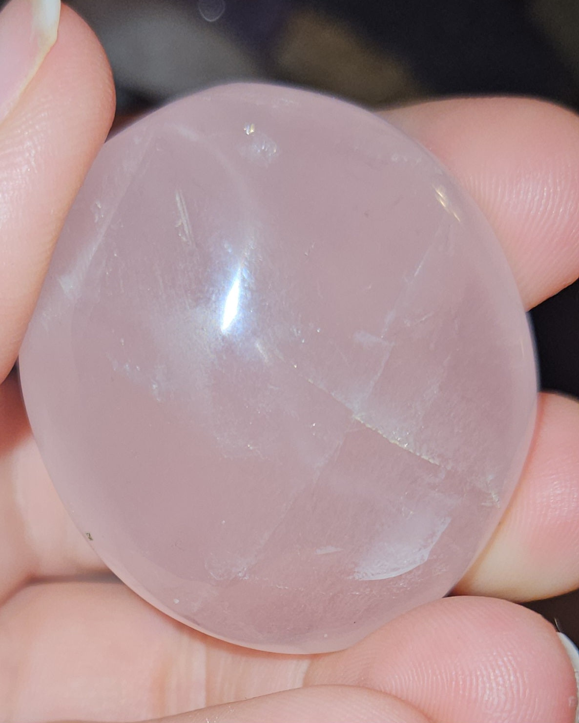 Starflash Rose Quartz Palm Stone