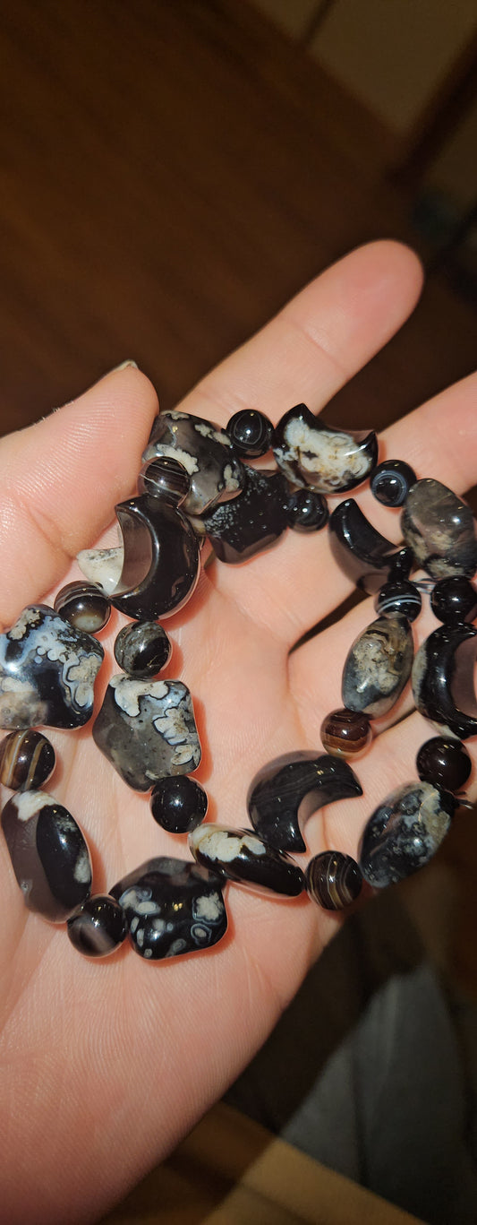 Black Flower Agate