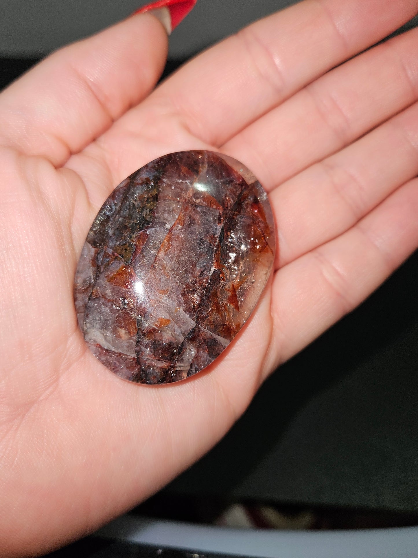 Fire Quartz Palm Stone