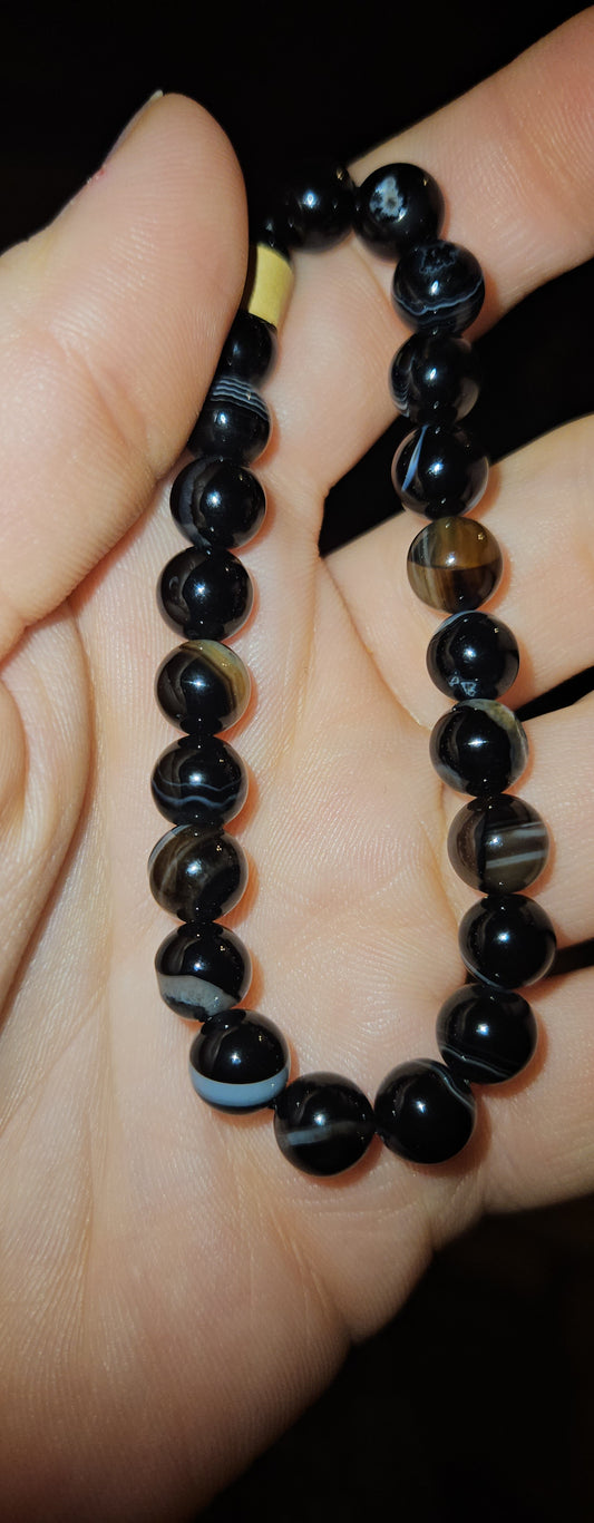 Black Banded Agate Bracelet