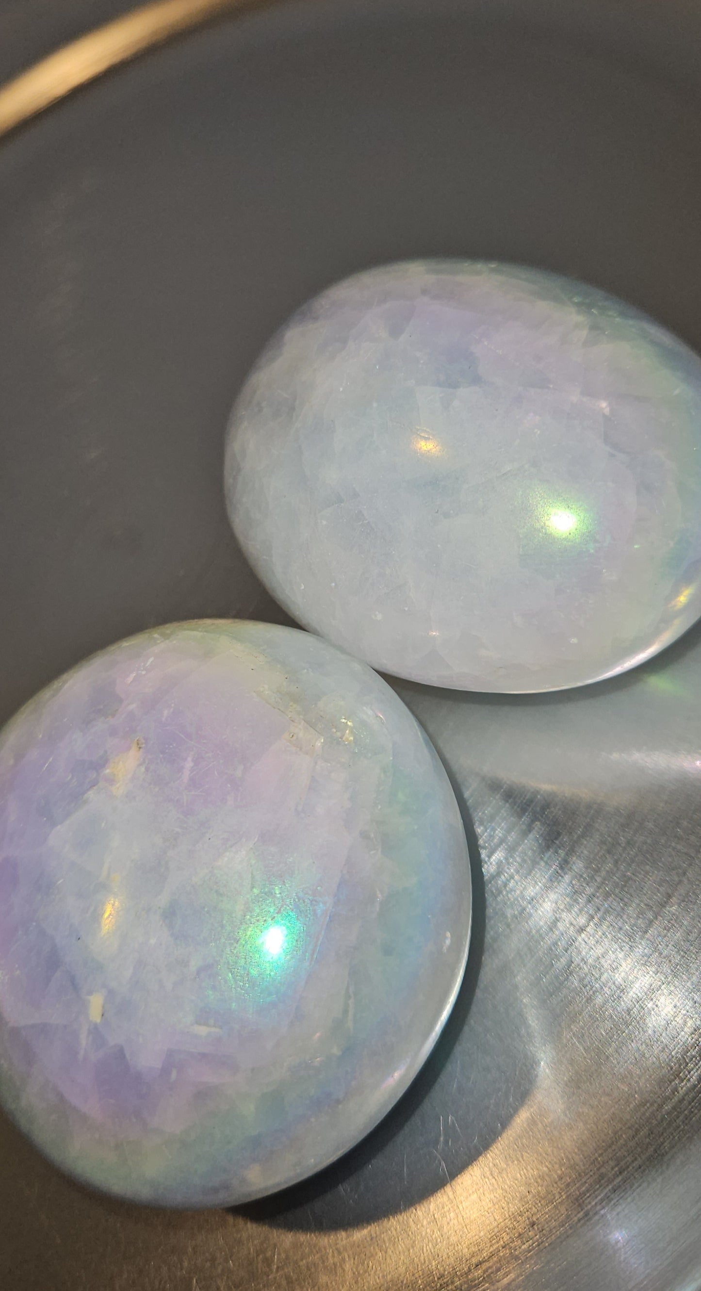 Aura Blue Calcite Palmstone