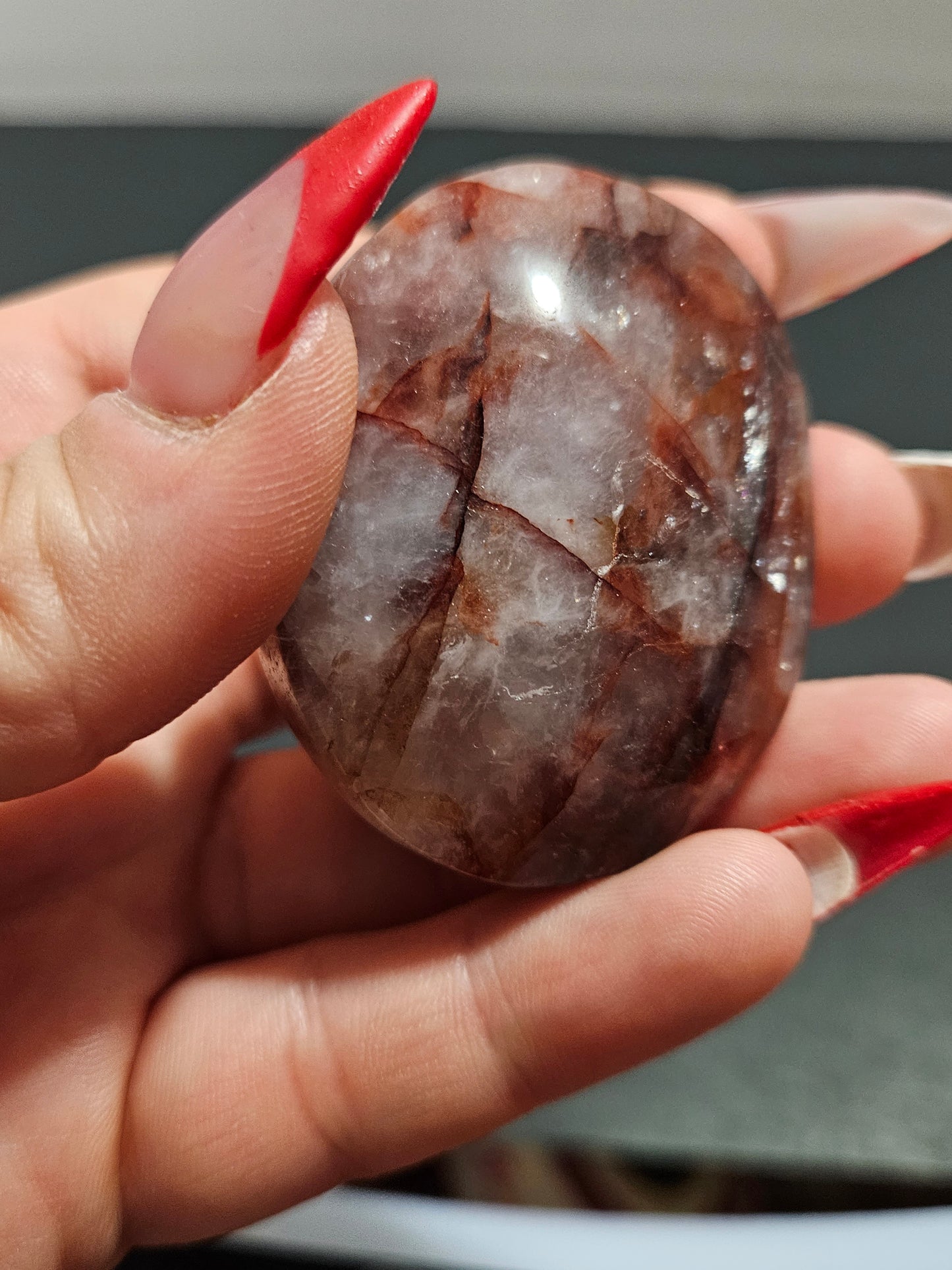 Fire Quartz Palm Stone