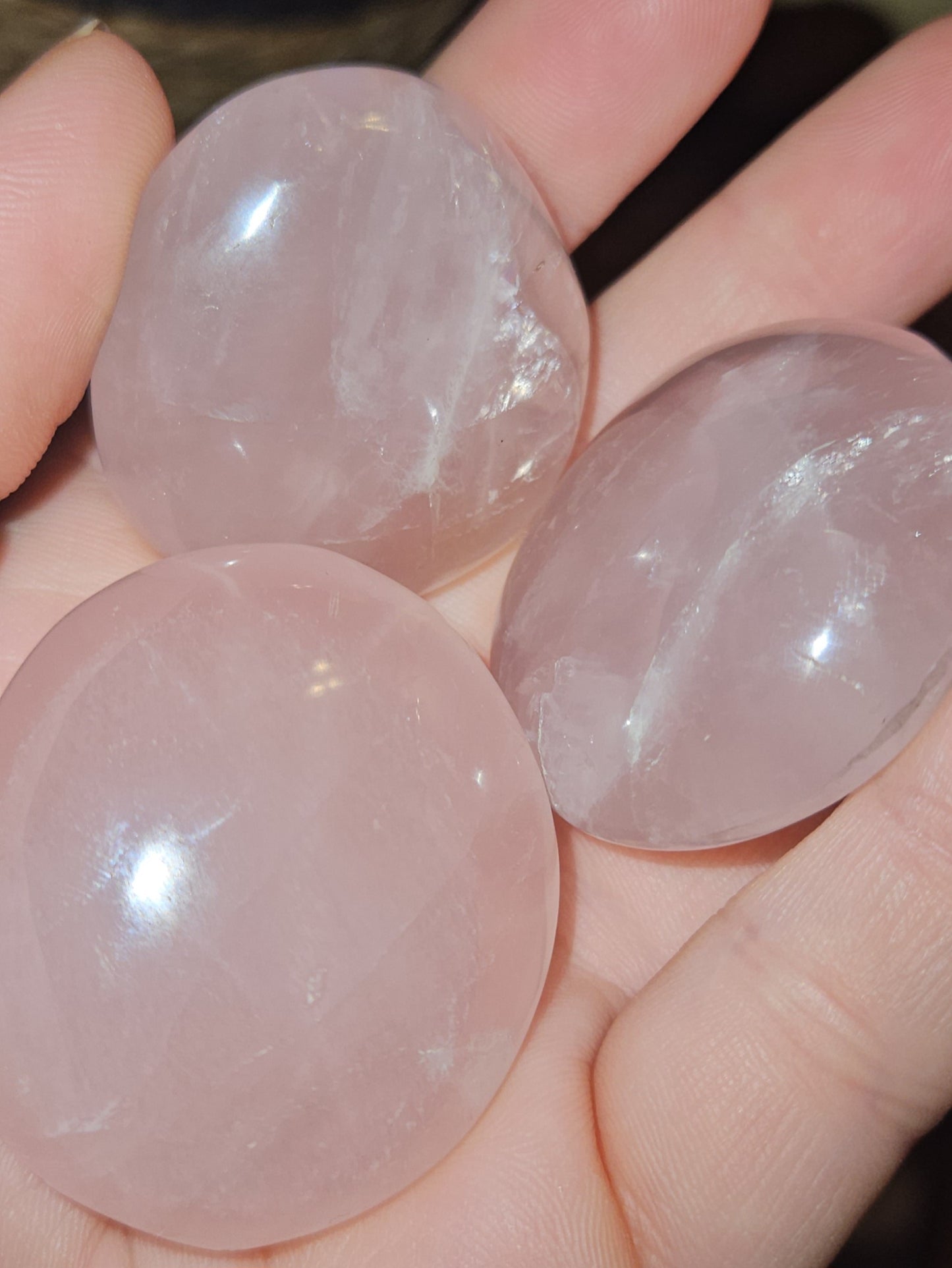 Starflash Rose Quartz Palm Stone