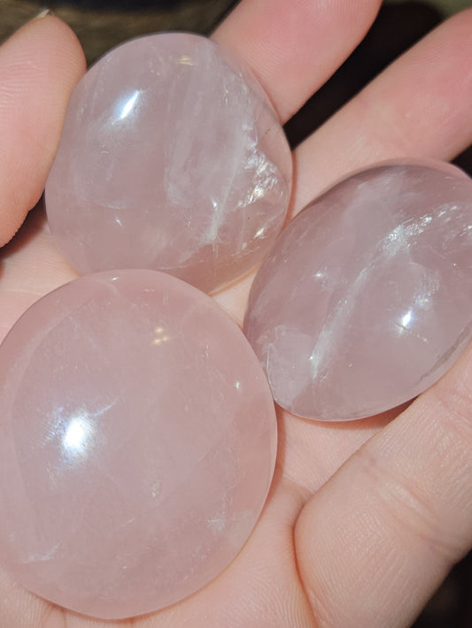 Starflash Rose Quartz Palm Stone