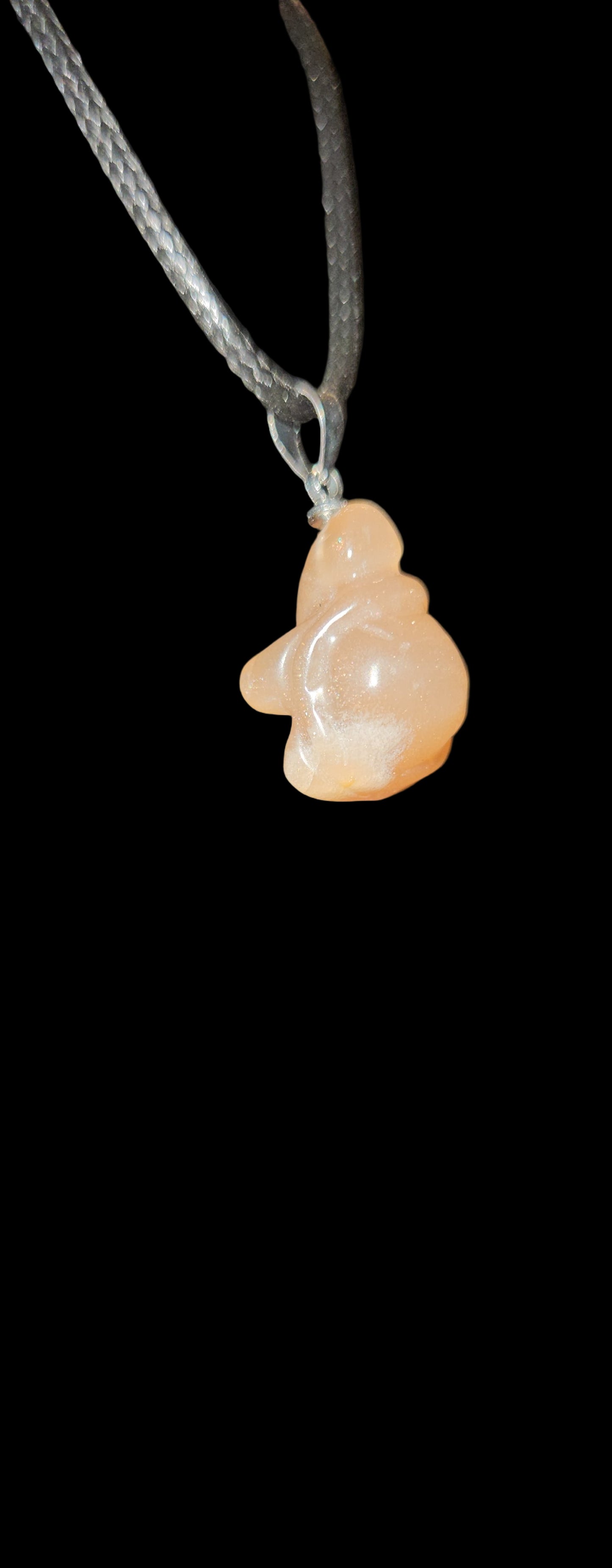 Peach Moonstone Turtle Necklace