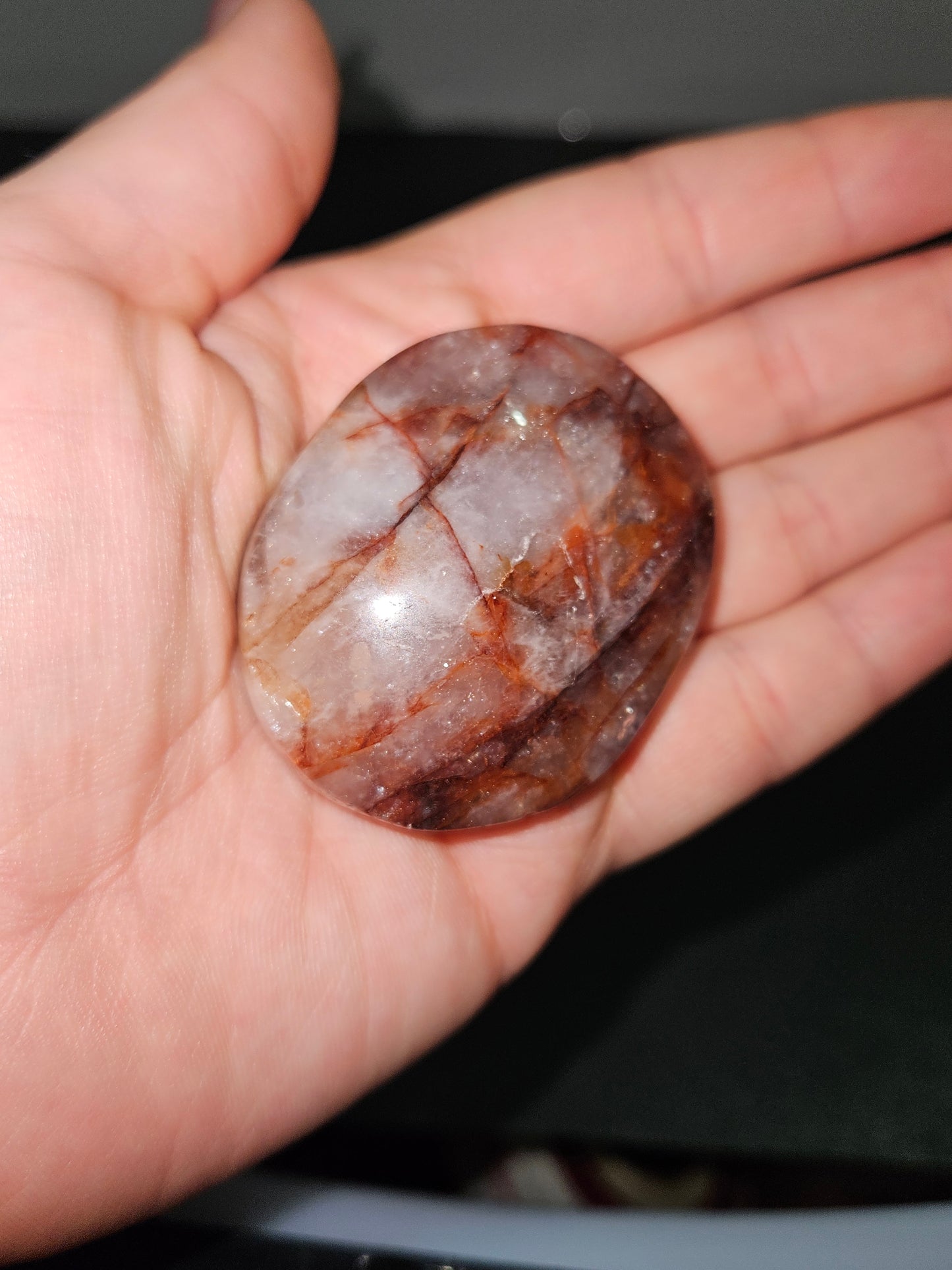 Fire Quartz Palm Stone