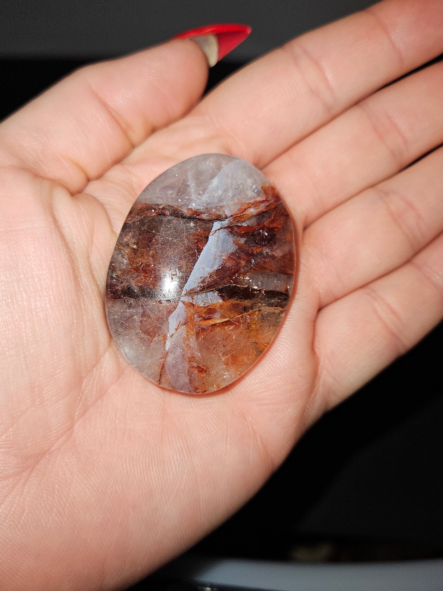 Fire Quartz Palm Stone