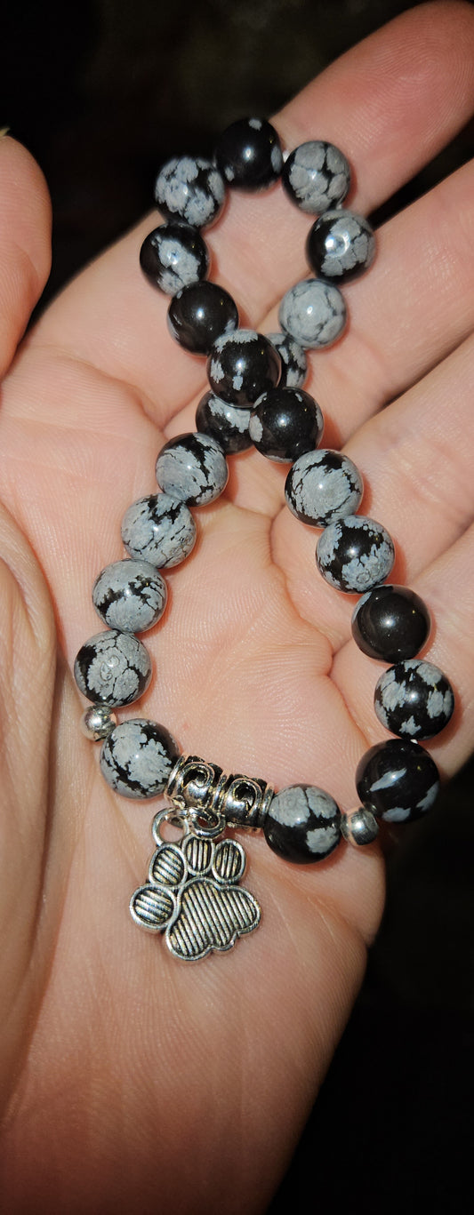Snowflake Obsidian Bracelet