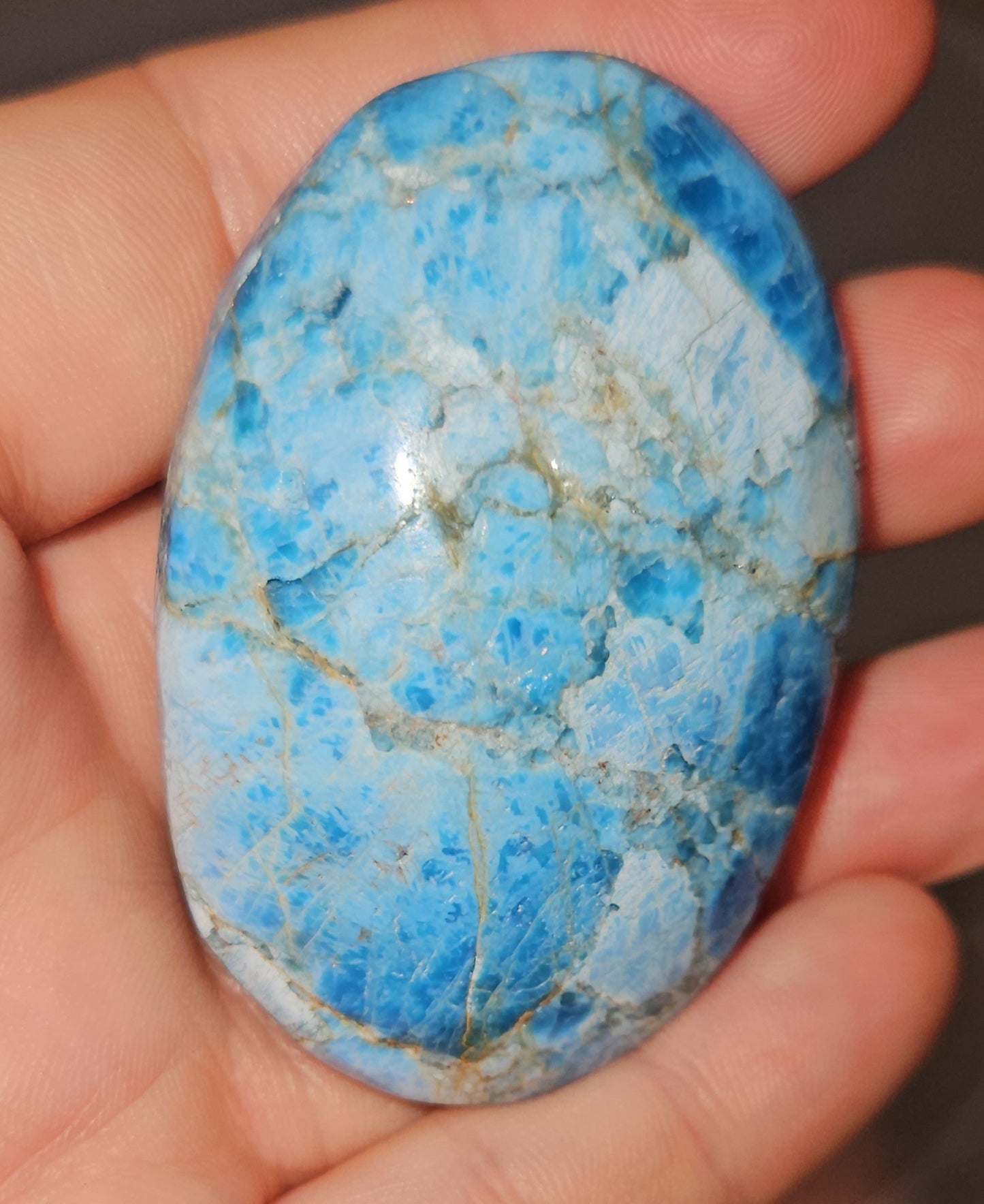 Blue Apatite Palm Stone