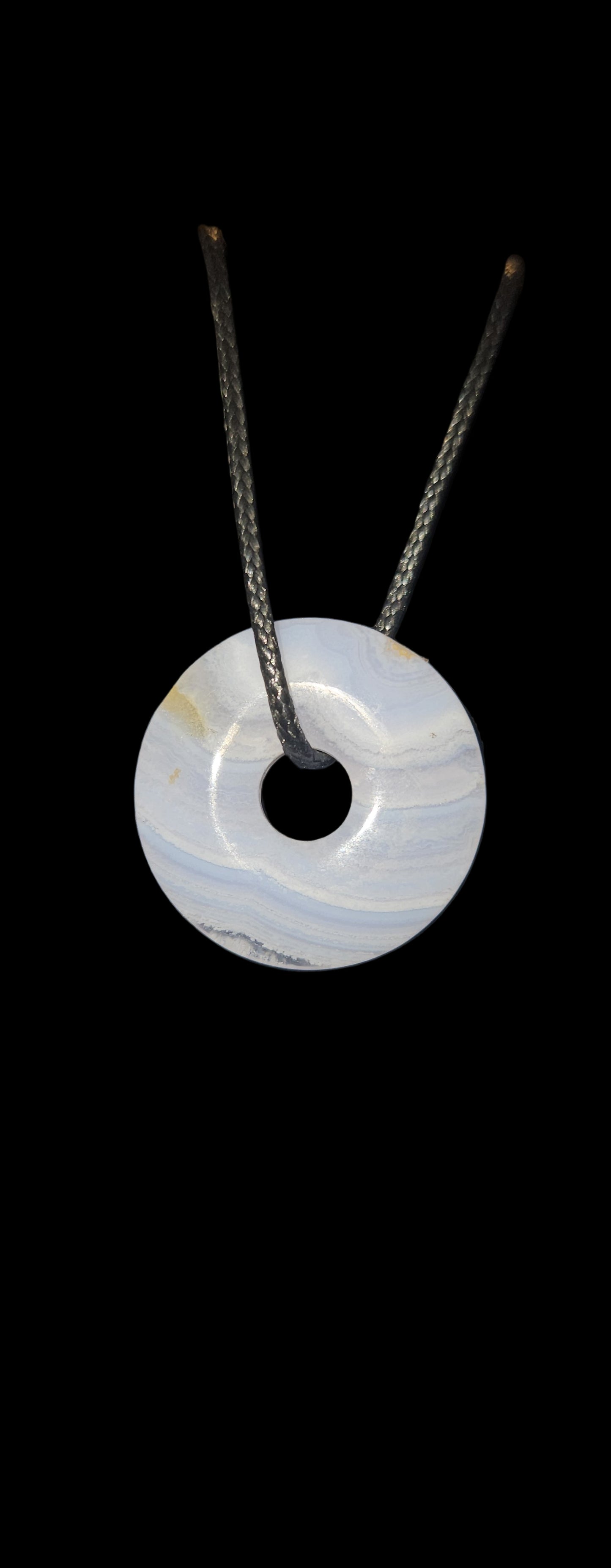 Blue Lace Donut Necklace