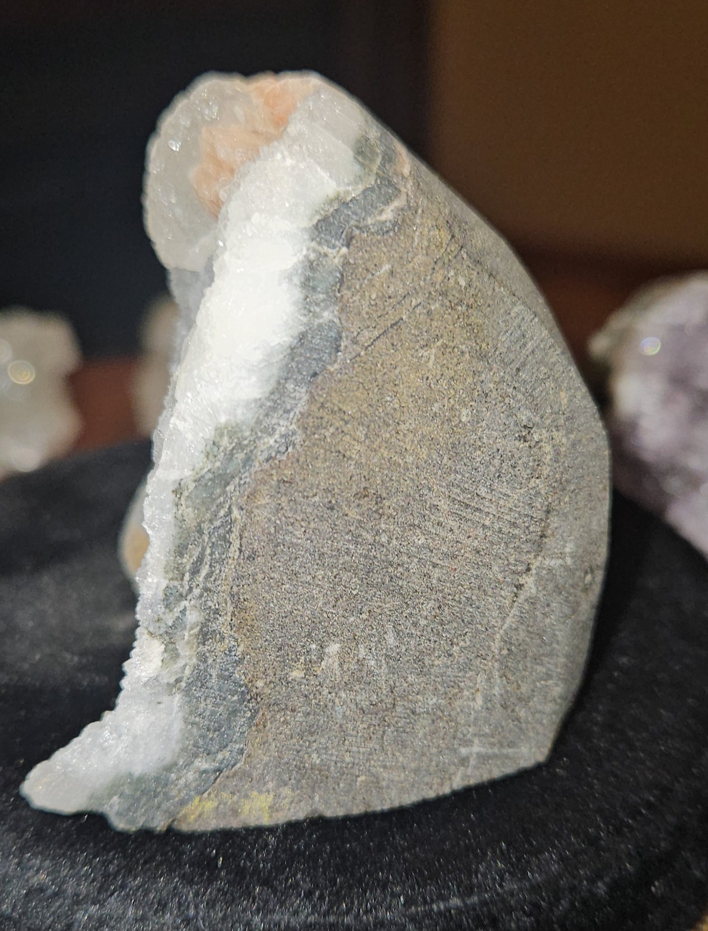 Chalcedony & Stilbite Cut Base