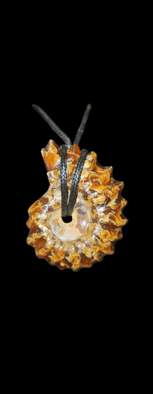 Ammonite Fossil Necklace (UV Reactive)