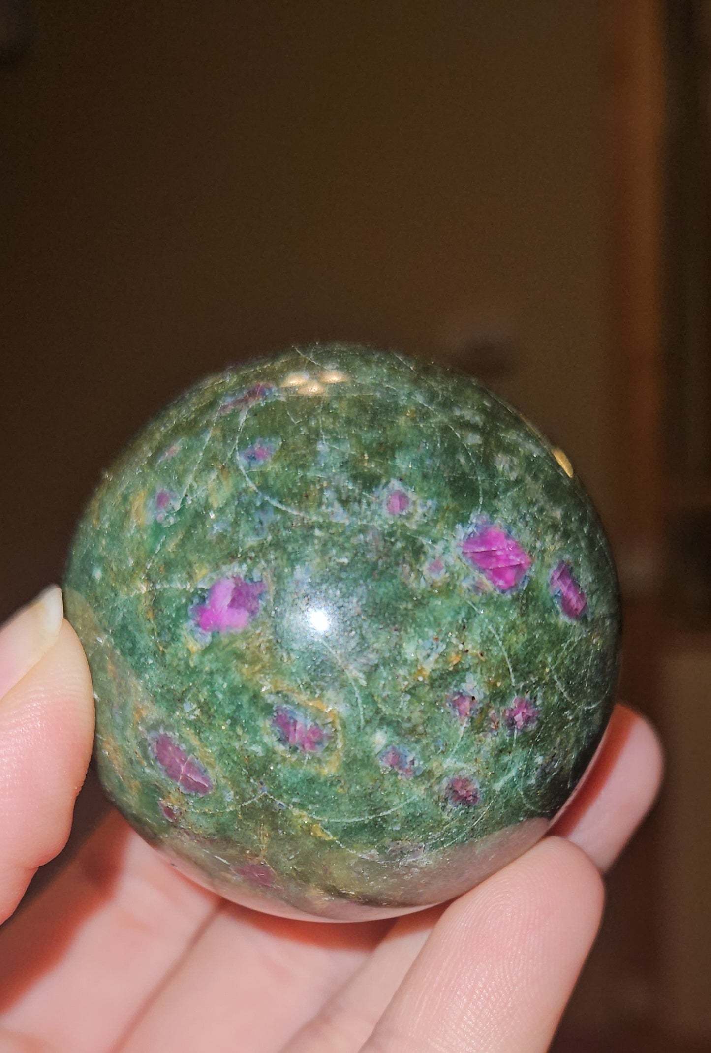 Ruby Zoisite Sphere (UV Reactive)
