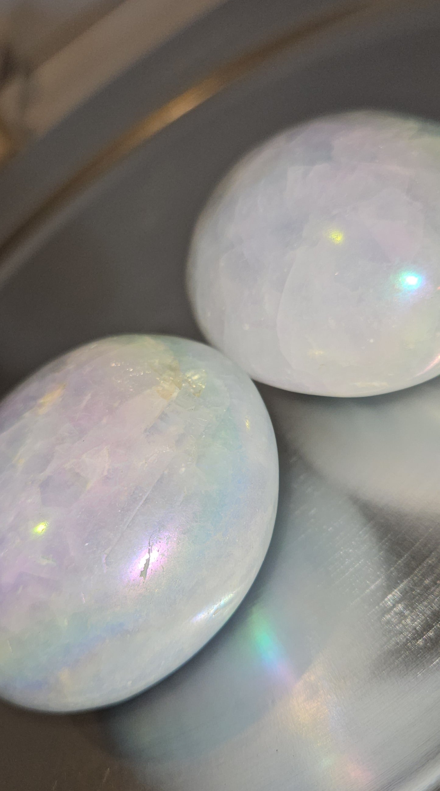 Aura Blue Calcite Palmstone