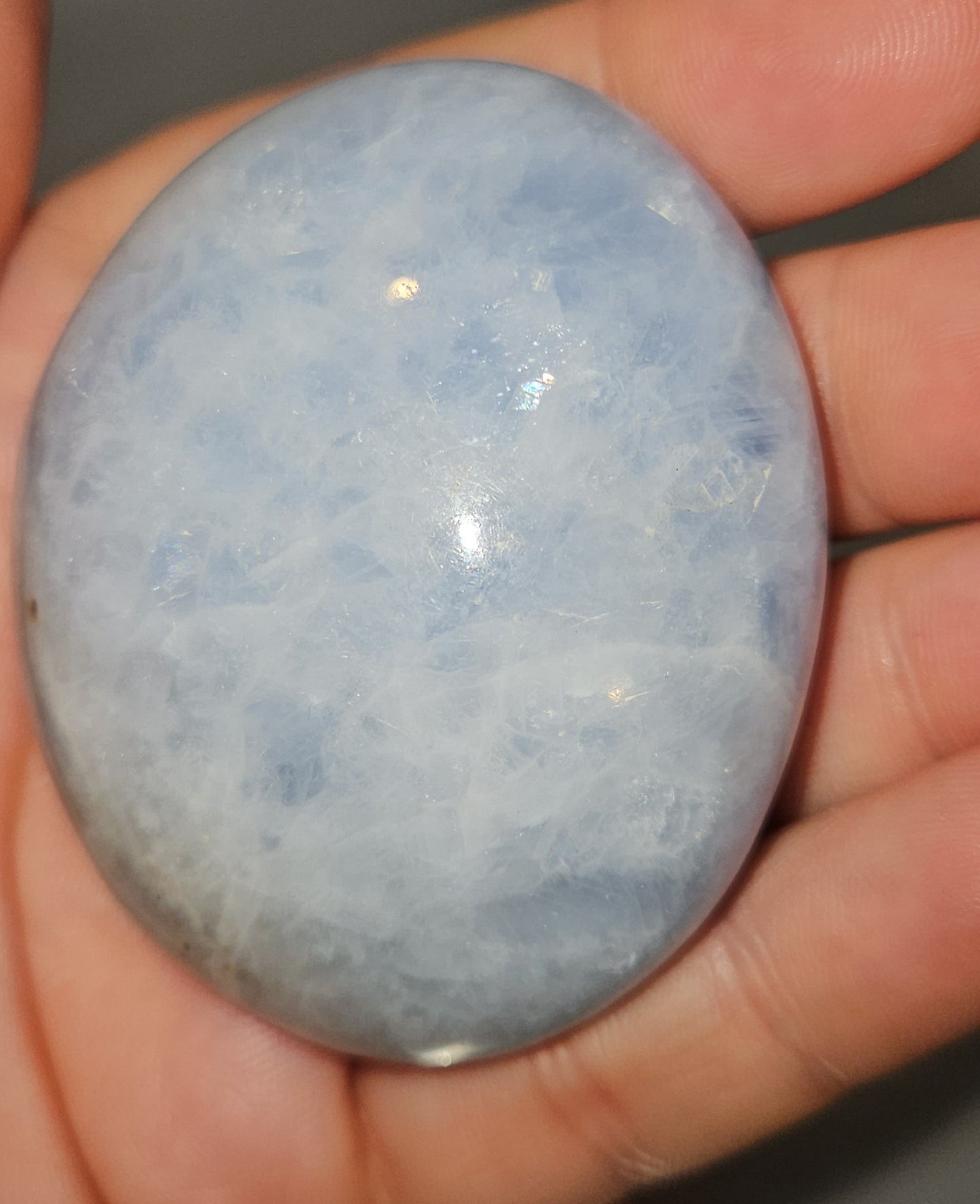 Blue Calcite Palm Stone