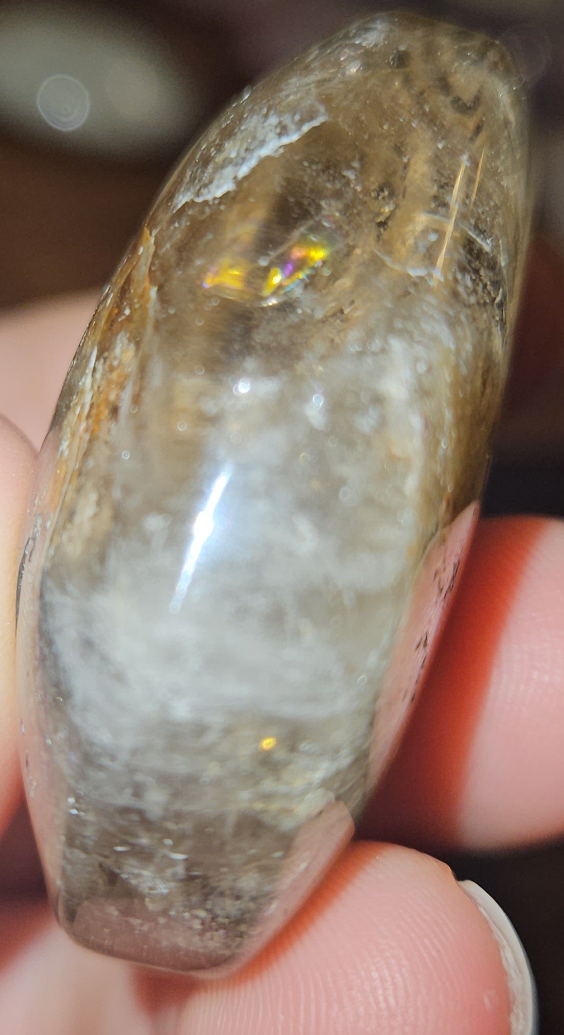 Garden/ Phantom Quartz Palm Stone