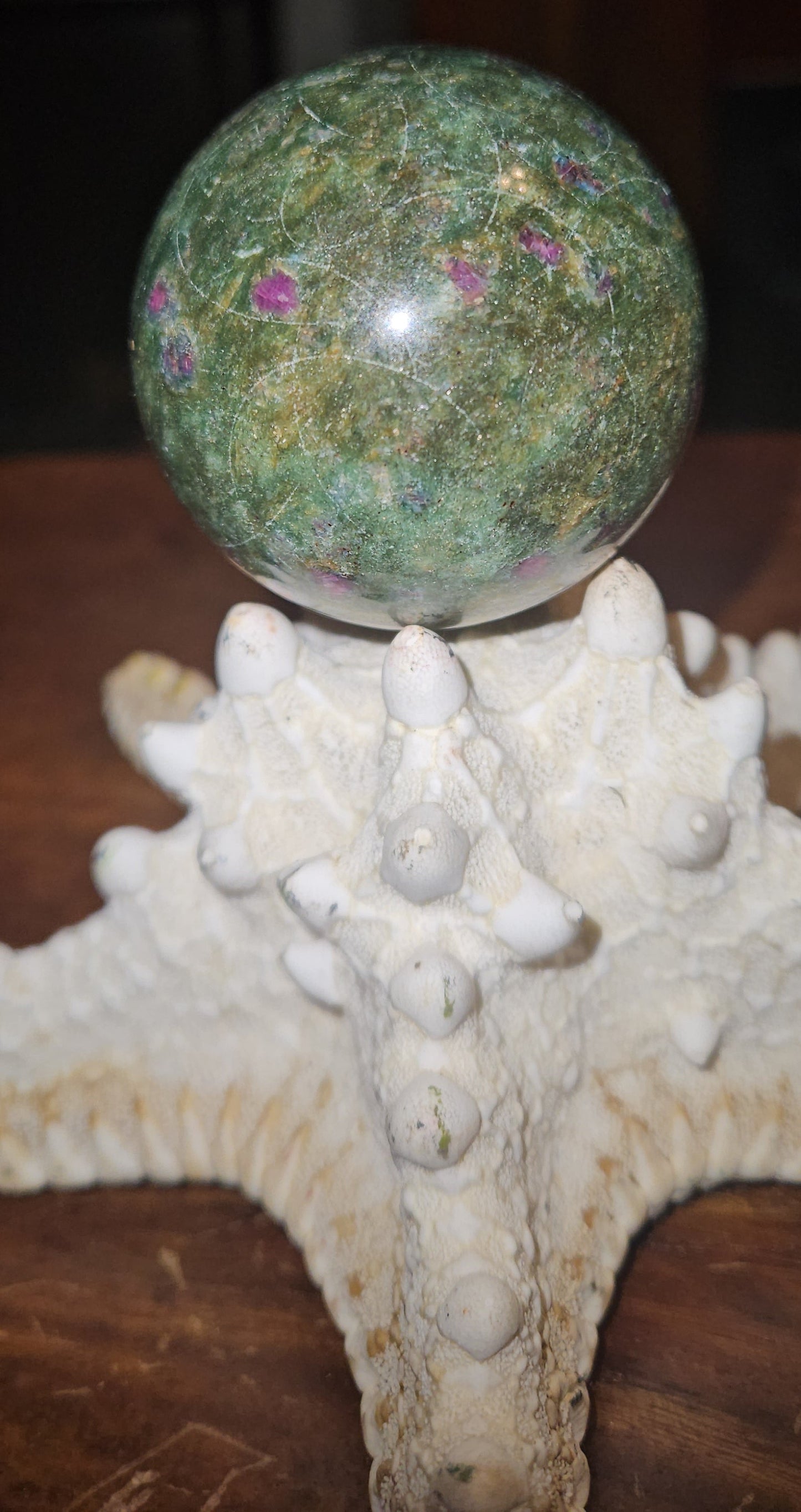 Ruby Zoisite Sphere (UV Reactive)