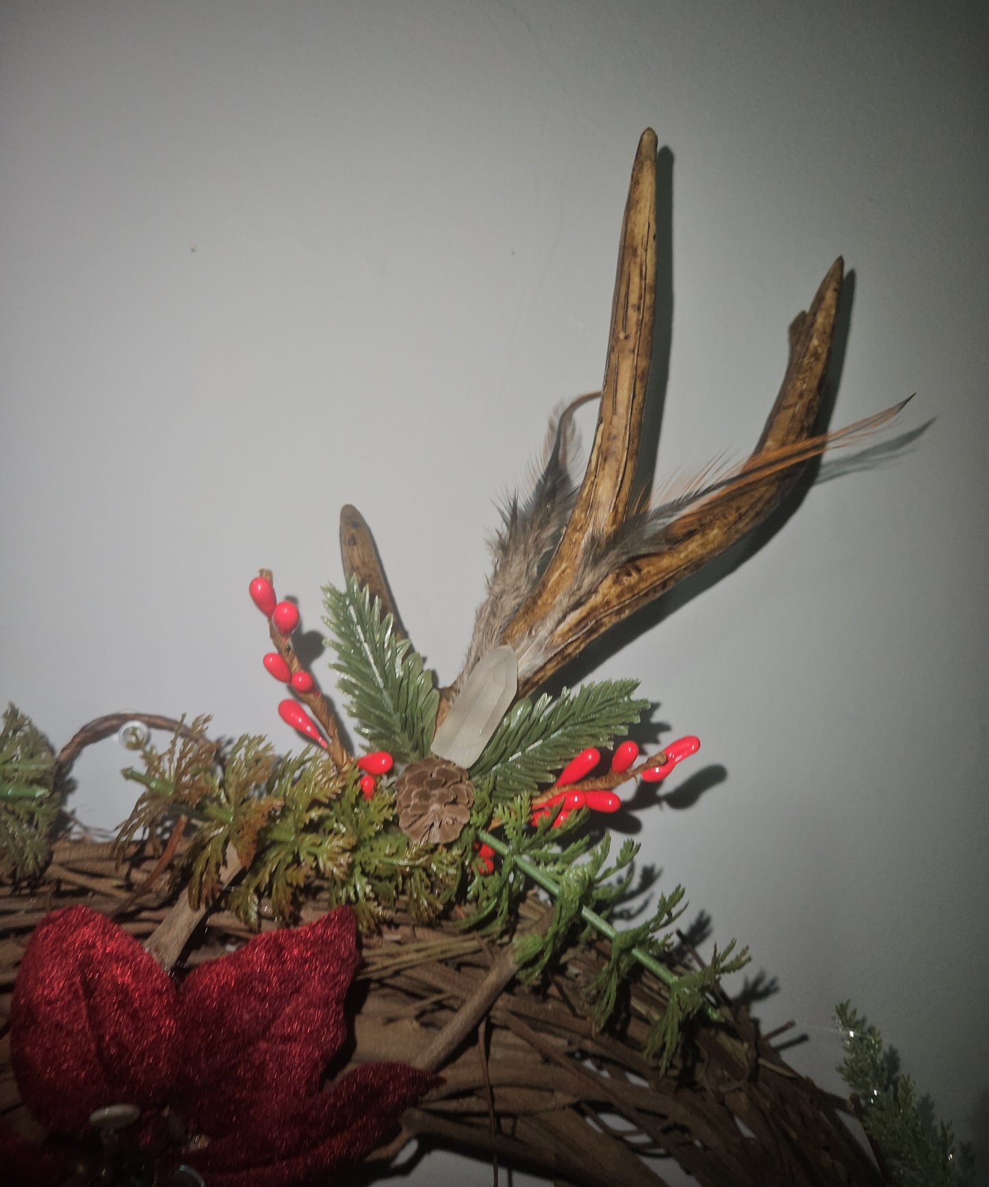 Yule Winter Solstice Crystal Infused Wreath