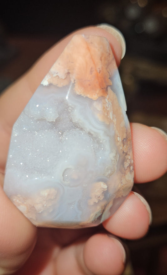 Pink Druzy Agate