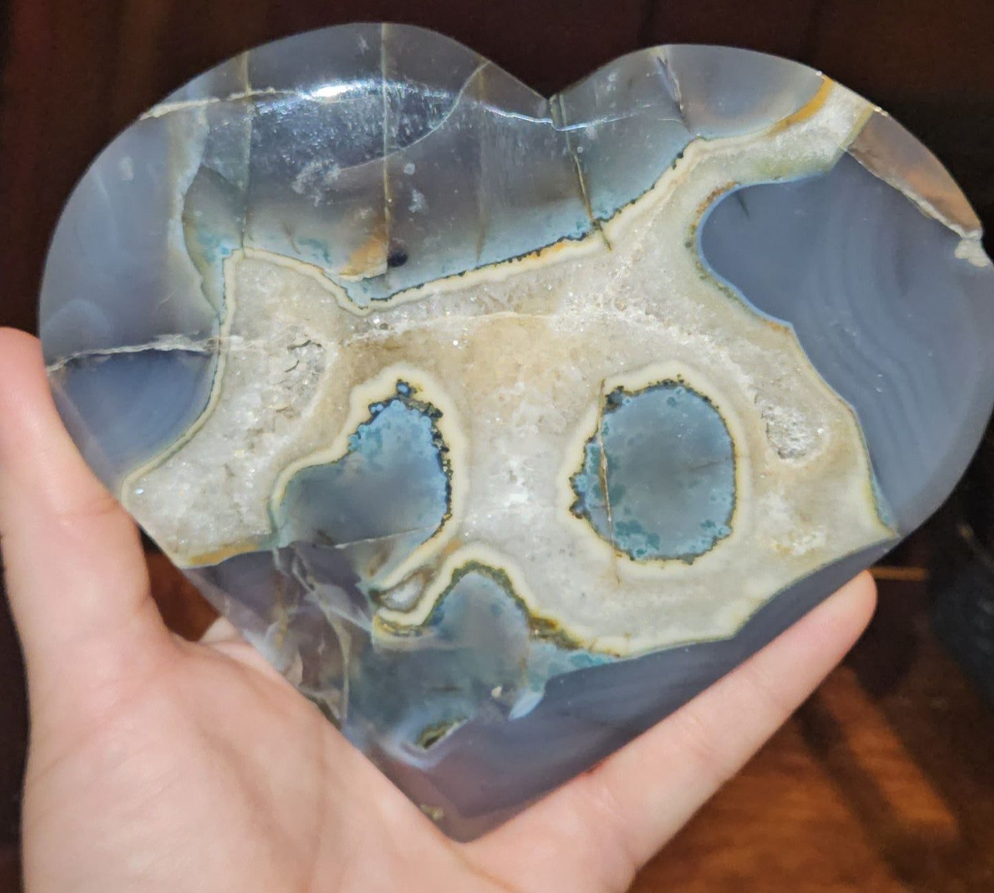 Moss/Banded Agate Heart