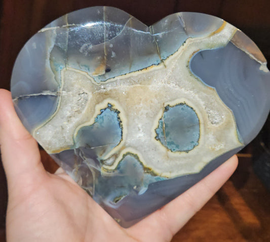 Moss/Banded Agate Heart