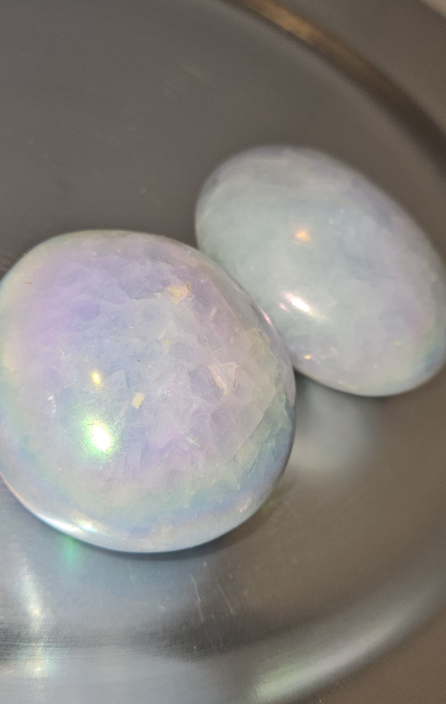Aura Blue Calcite Palmstone