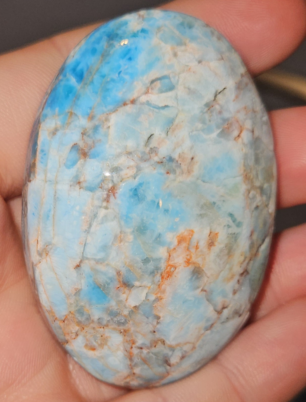 Blue Apatite Palm Stone