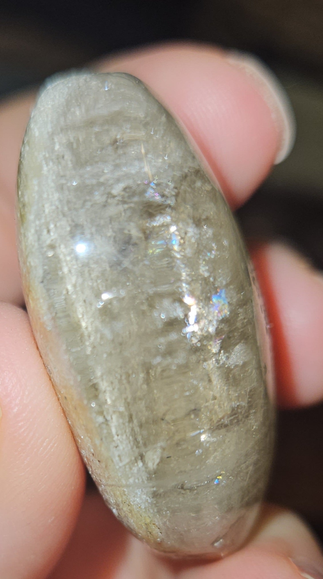 Garden/ Phantom Quartz Palm Stone