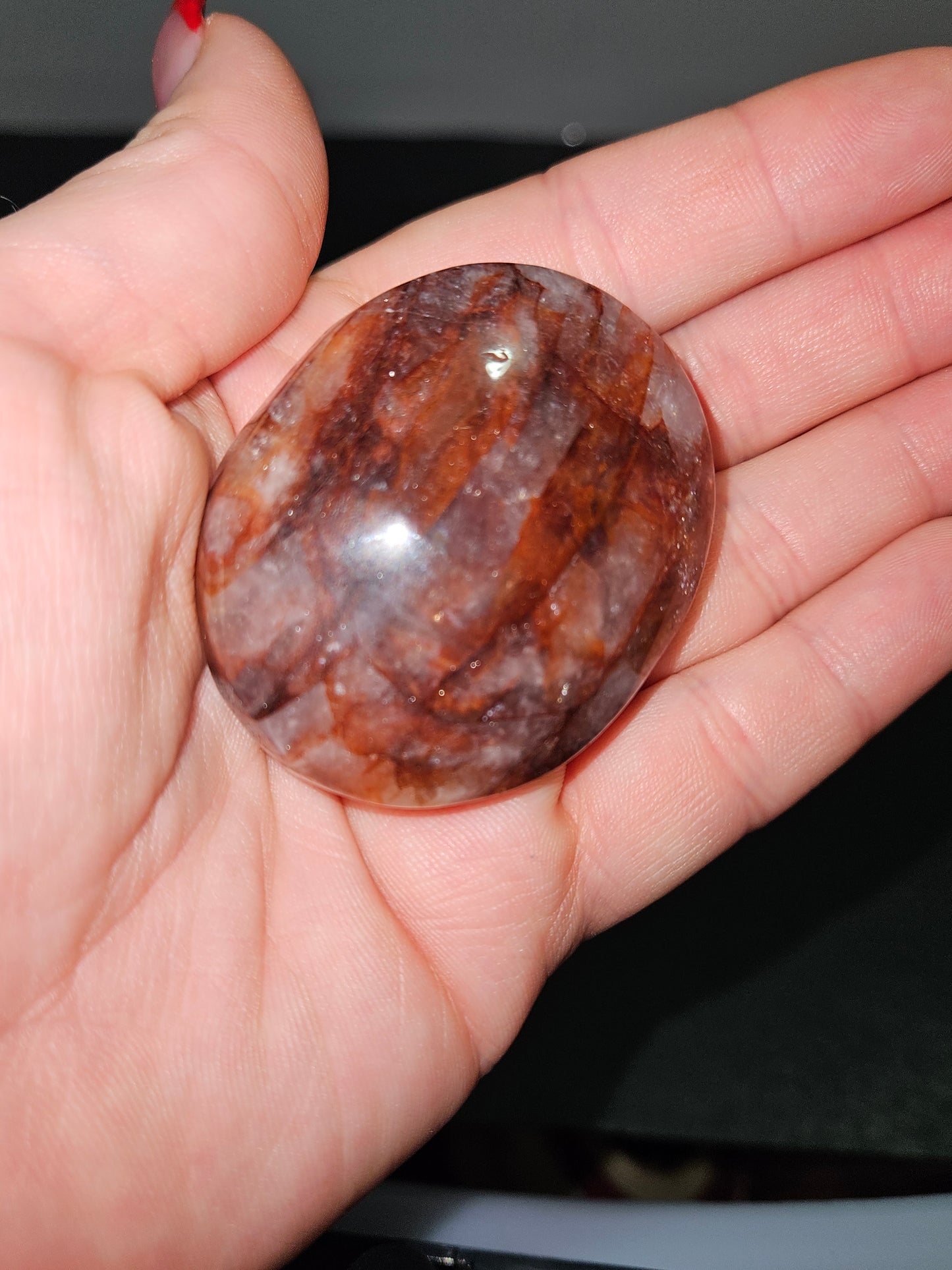 Fire Quartz Palm Stone