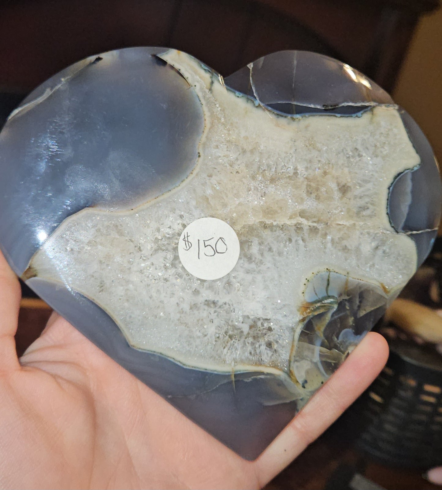 Moss/Banded Agate Heart