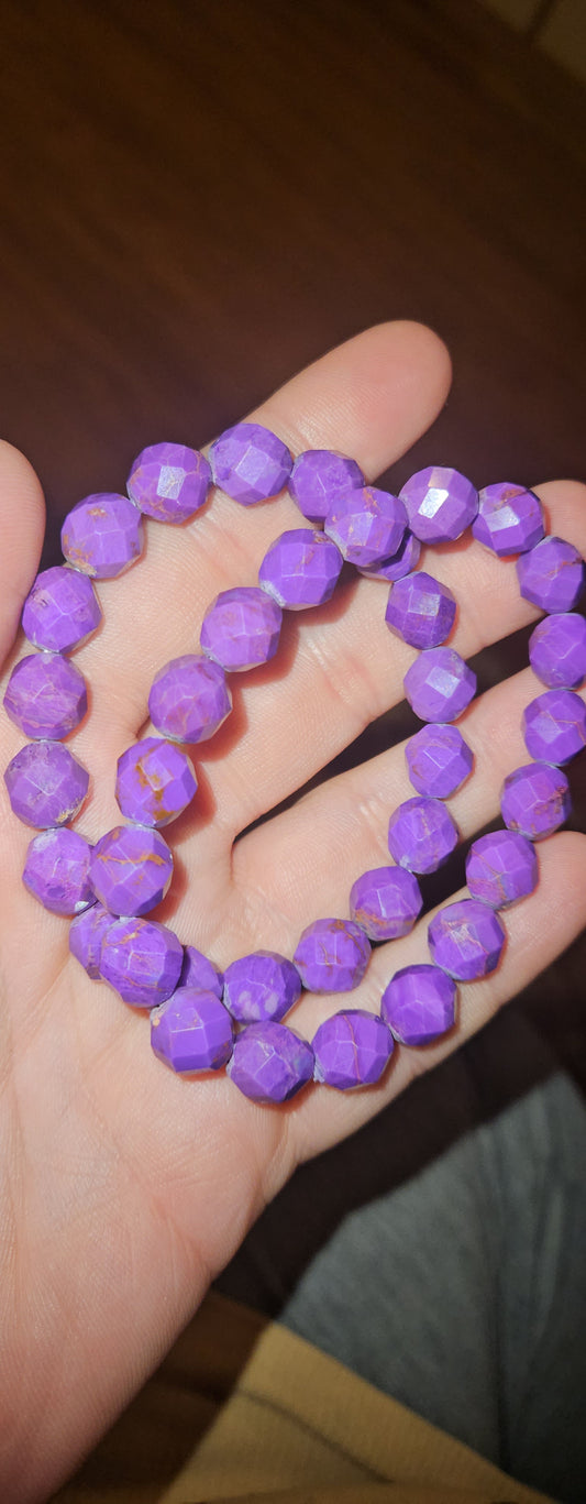 Phosphosiderite faceted Bracelet (UV Reactive)