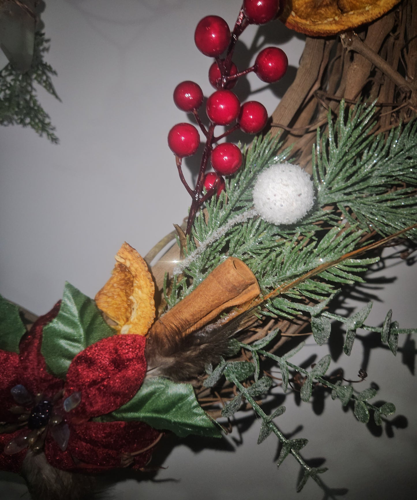 Yule Winter Solstice Crystal Infused Wreath