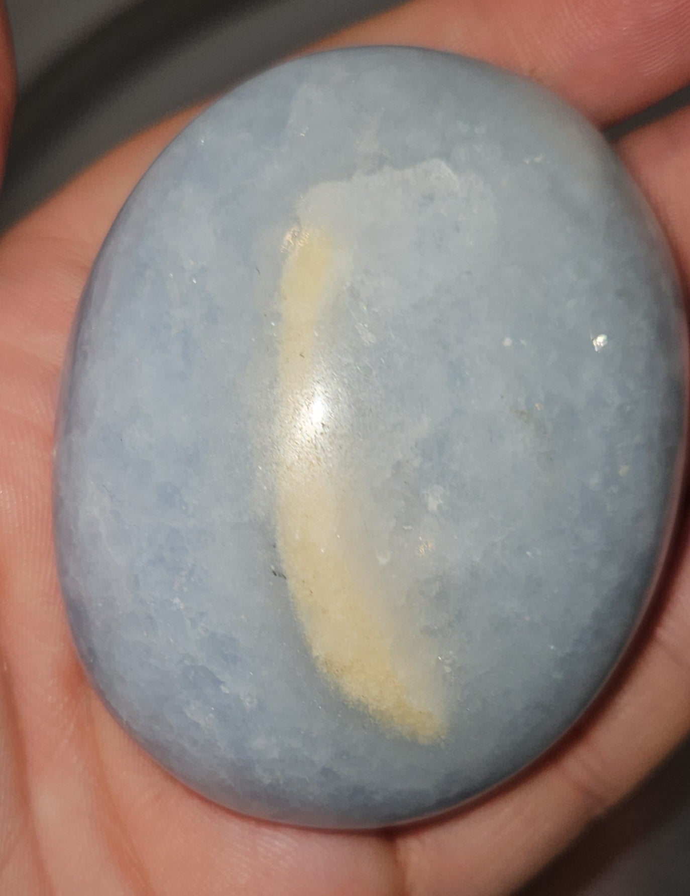 Blue Calcite Palm Stone